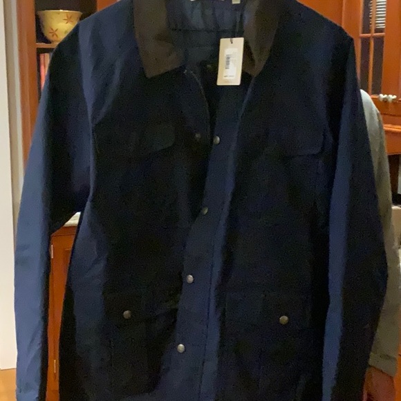 Peter Millar Mens Navy Blue Waxed Cotton Safari Field Jacket Size XL NWT $350 - Picture 13 of 15